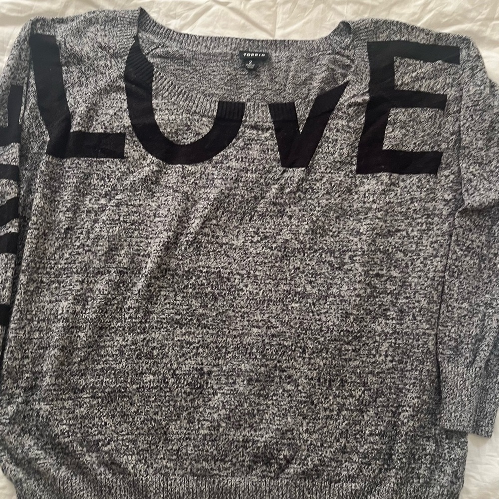 LOVE- Gray and Black Sweater